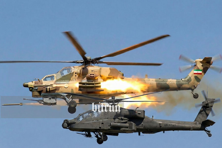 هلیکوپتر میل ۲۸ و بالگرد آپاچی 